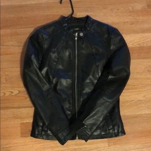 Black faux leather jacket